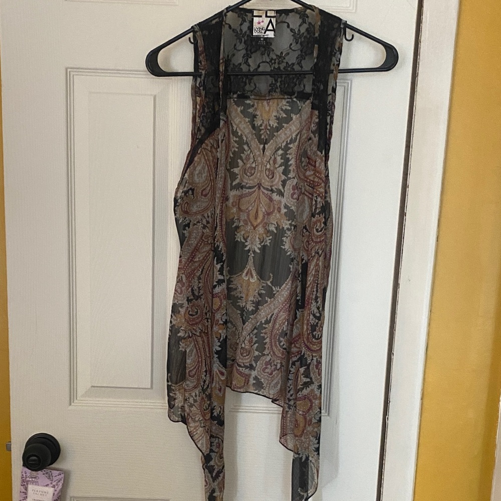 Living Doll Black and Cream Paisley Tank Top
